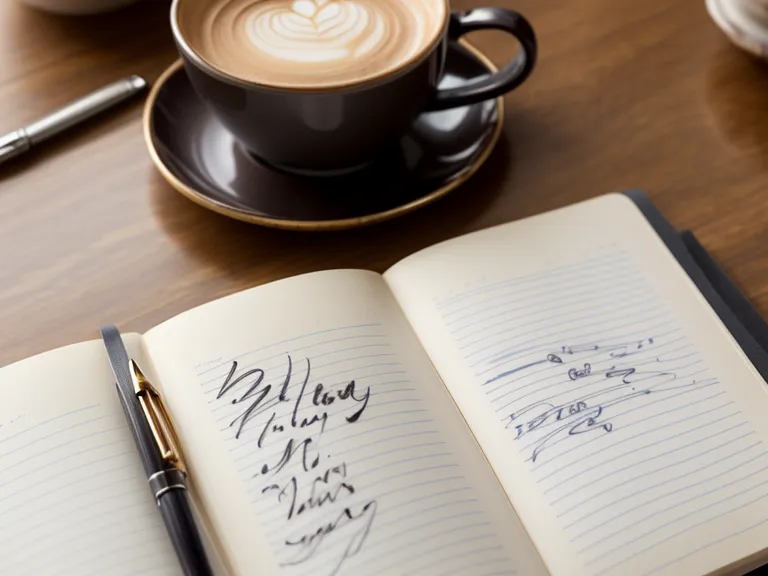 Notizbuch mit handschriftlichen Blogthemen-Ideen für Coaches als Teil der Content-Planung