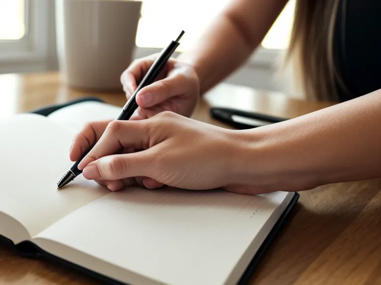 Eine Hand schreibt eine Checkliste zur Impressumspflicht ins Notizbuch – Vorbereitung für ein rechtssicheres Impressum.