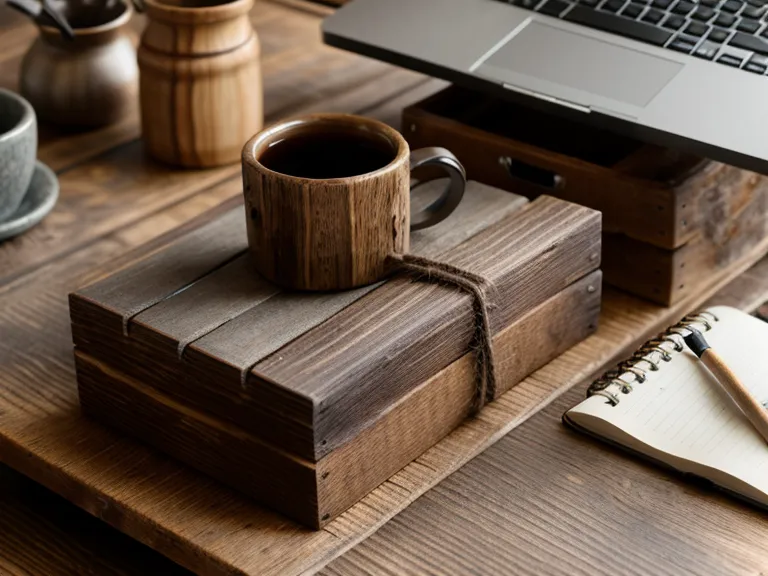 Notizbuch und Teetasse auf dem Schreibtisch beim Schreiben von Website-Texten für Coaches