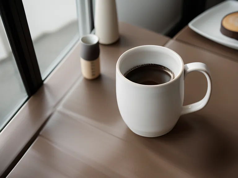 Einfache Kaffeetasse neben Smartphone als Sinnbild für den Kaffeetassen-Test bei Website-Zitaten